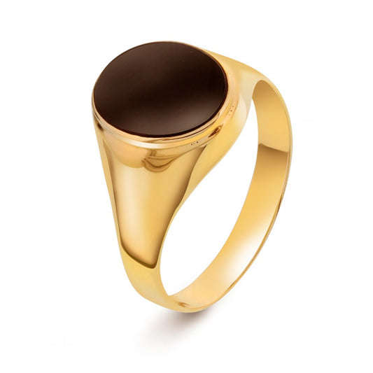 51041 - Ring OVAL onyx gult gull