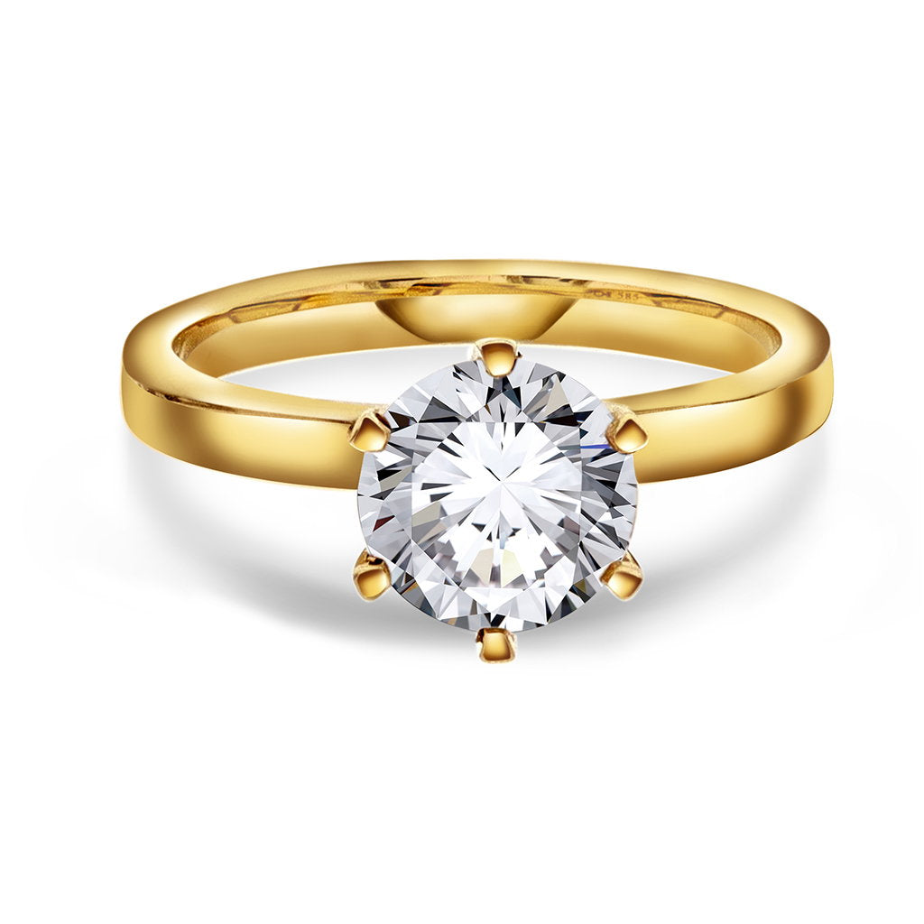 Gems ring i 14 karat gult gull med labdiamant 2,00 ct, bilde 1 av 7