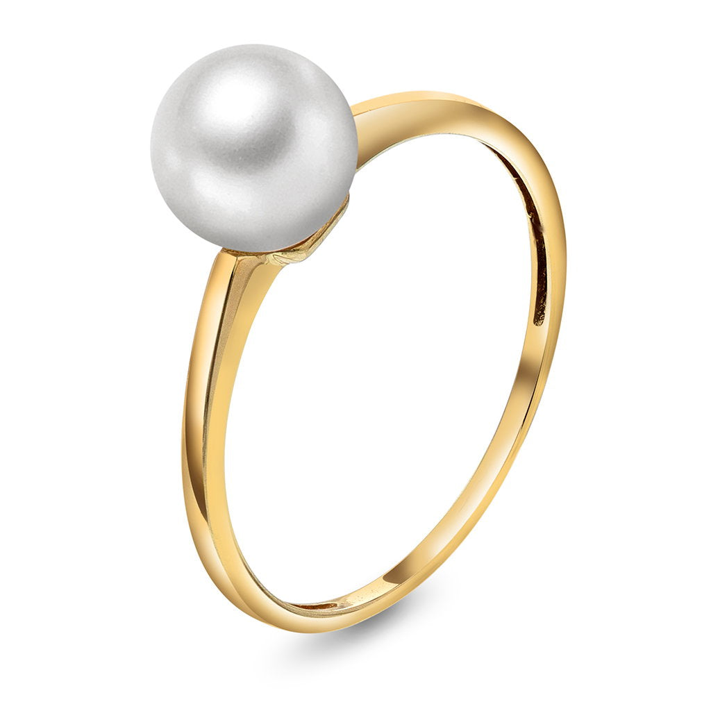 Ring i gult gull med kultivert fvp 8-8,50 mm, bilde 1 av 2