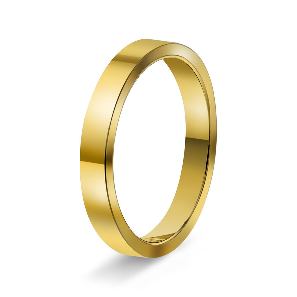 Ring i 14 karat gult gull, innvendig rektangulær, bilde 1 av 6