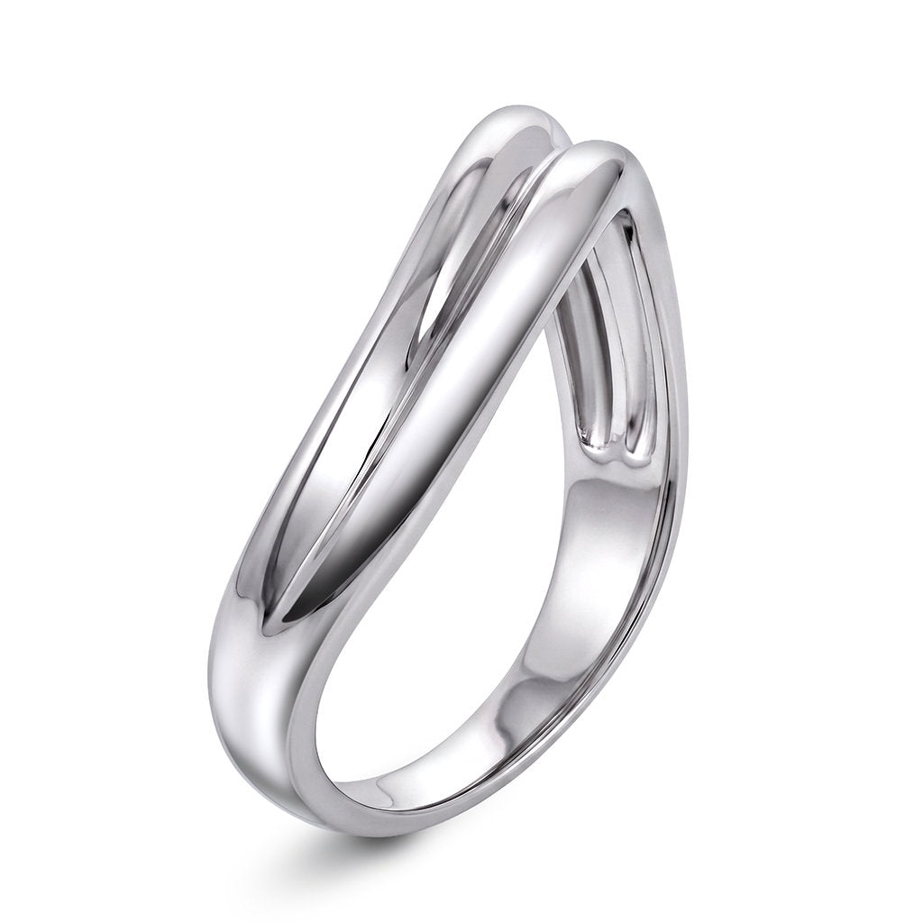 Twin ring i 925 sølv rhodinert, 5 mm, bilde 1 av 3