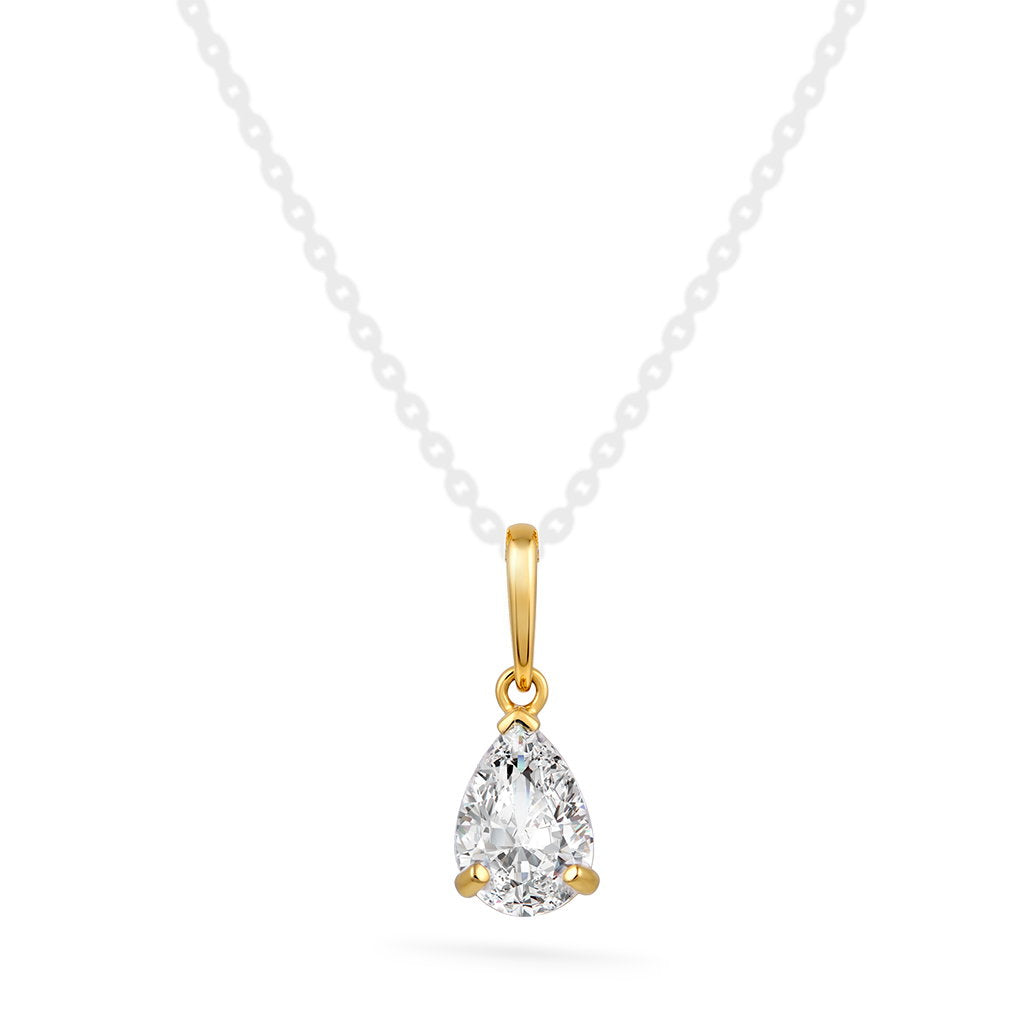 Anheng i 14 karat gult gull med zirkonia 13,6 mm, bilde 1 av 2