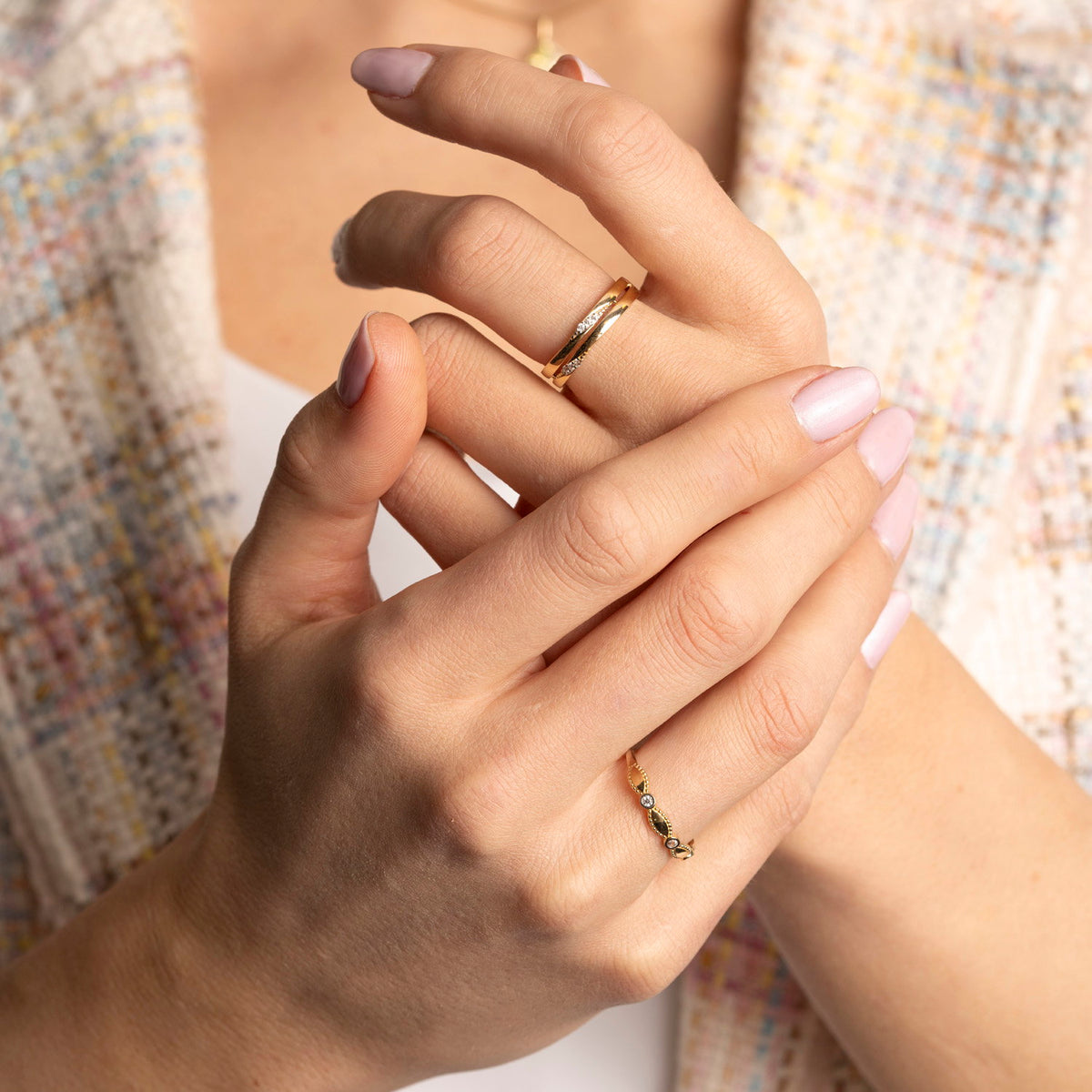 Ring i 14 karat gult gull med zirkonia 3,1 cm, bilde 4 av 4