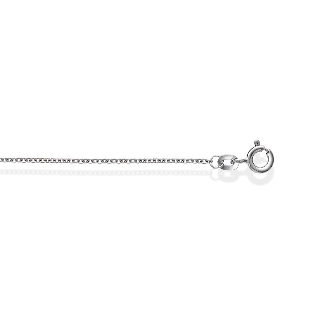 Halskjede i 14 karat hvitt gull, anker 1,3 mm, bilde 3 av 5