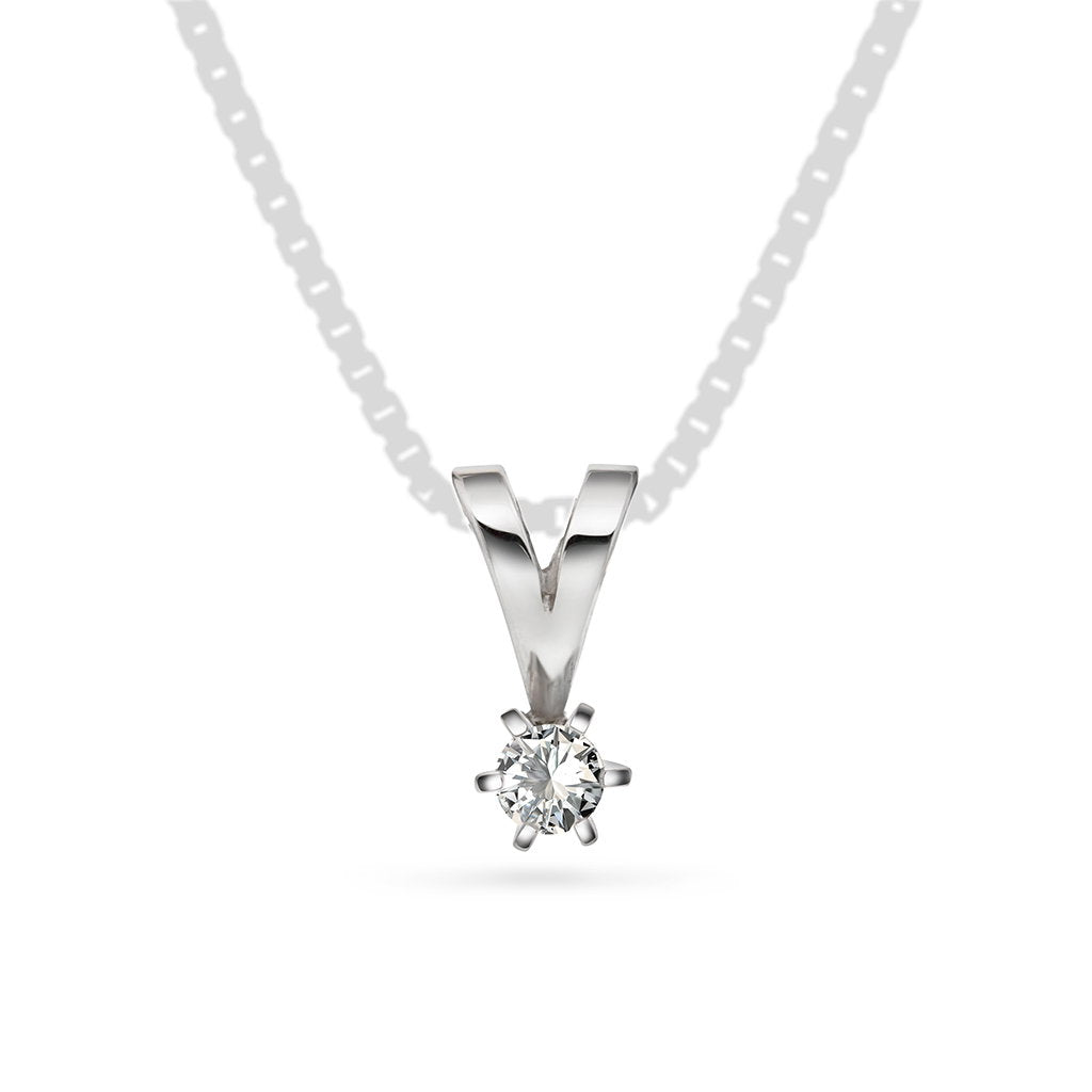 Superstar anheng i hvitt gull med diamant 0,10 ct