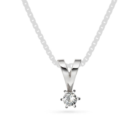 Superstar anheng i hvitt gull med diamant 0,10 ct