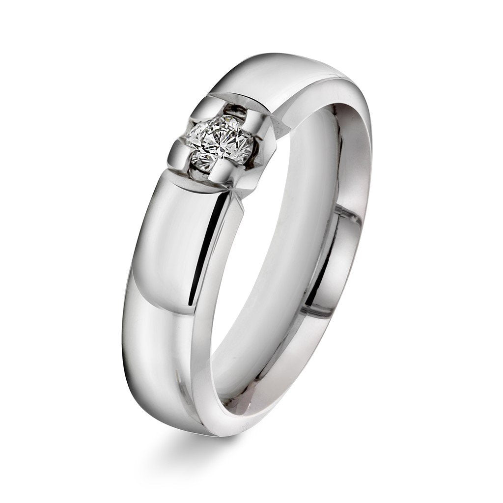 Beta ring i 14 karat hvitt gull med diamant 0,20 ct, bilde 1 av 4