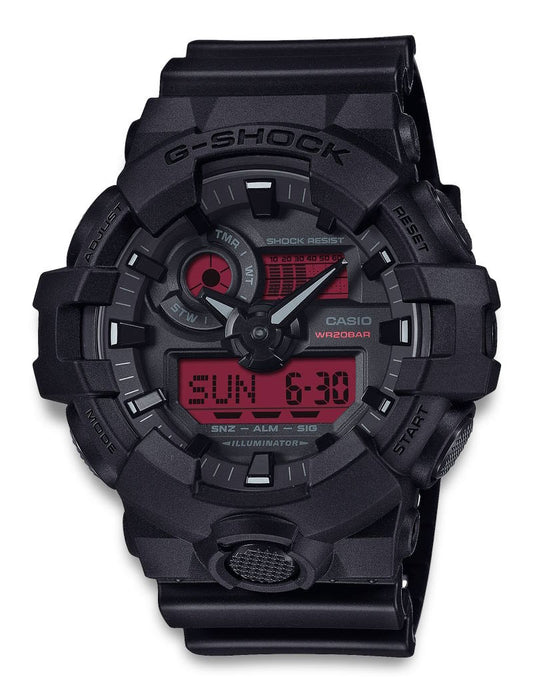 Casio G-Shock GA-700BBR-1AER herreklokke i resin - Ana-digi