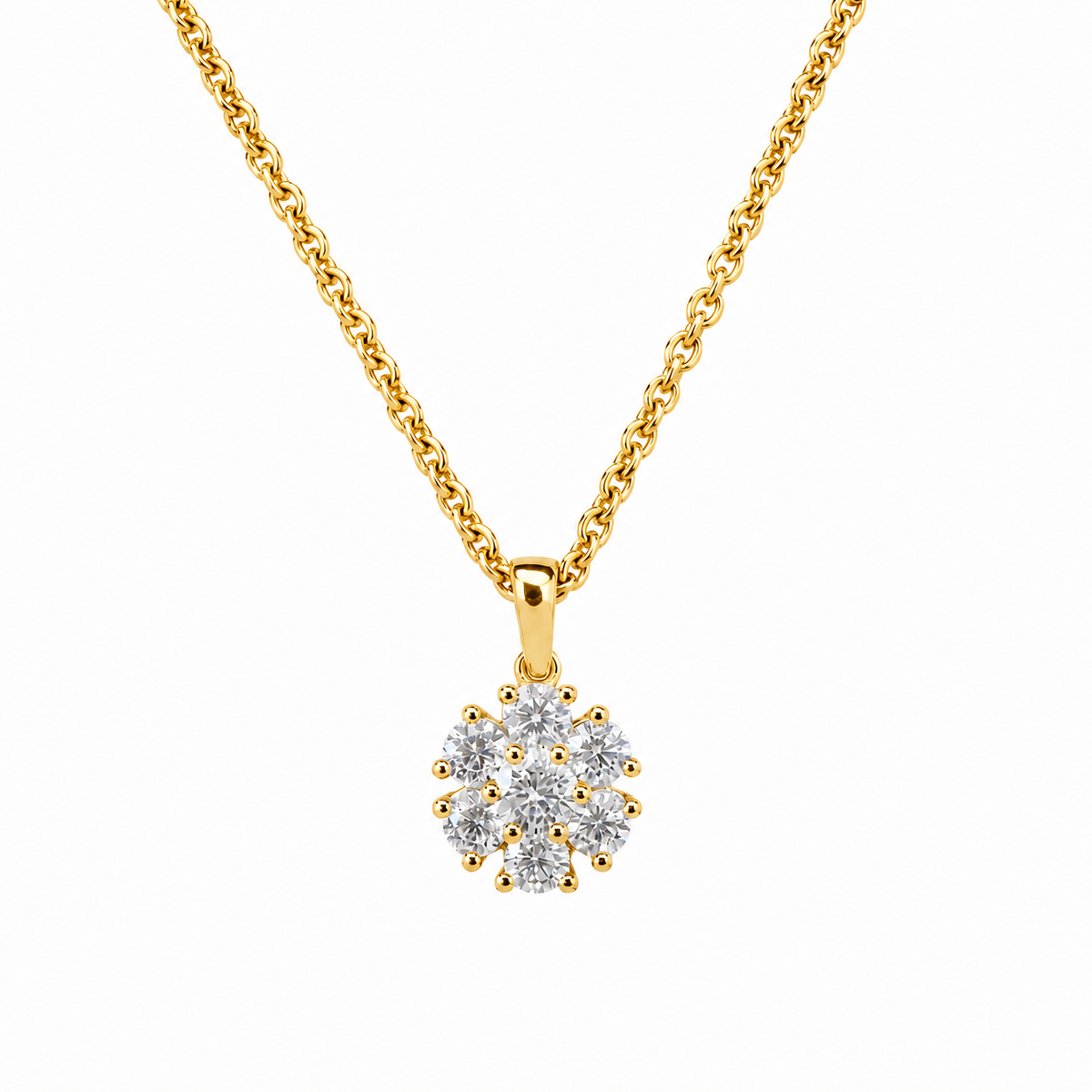 Svolder anheng i 585 gull med diamant, rosett 9,6 mm, bilde 1 av 2
