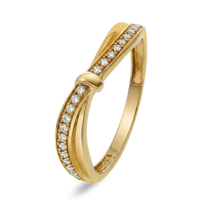 Ring i 14 karat gult gull med zirkonia 1,4 mm, 3 mm høy, bilde 1 av 3