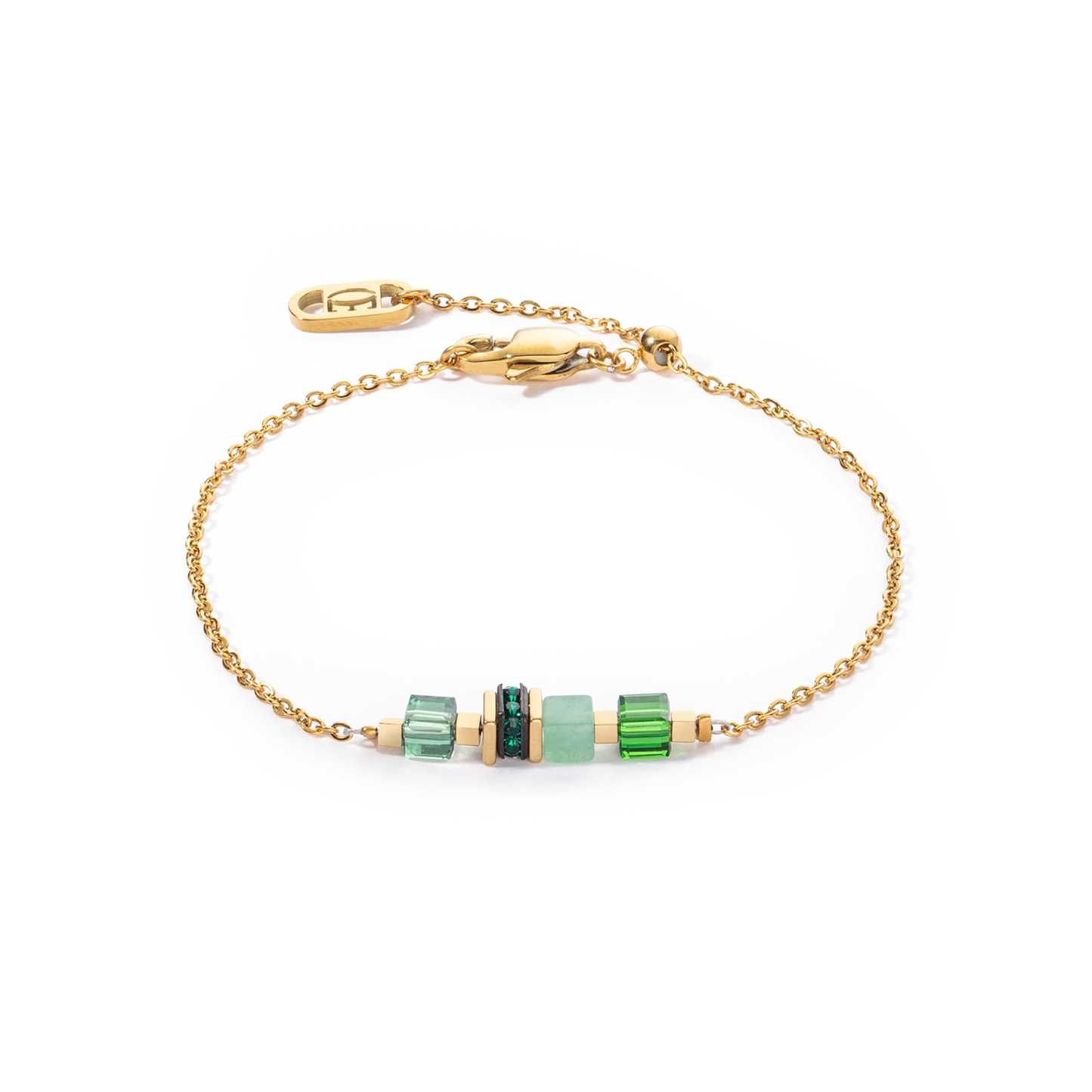 Armbånd Mini Cubes & Chain gullgrønn 5076300516