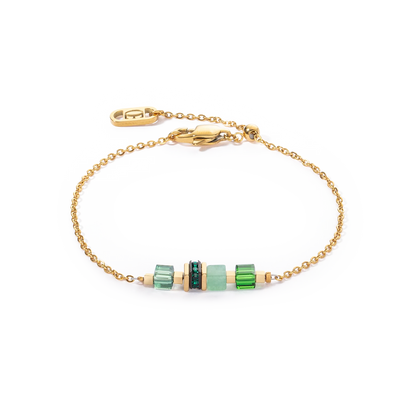 Armbånd Mini Cubes & Chain gullgrønn 5076300516