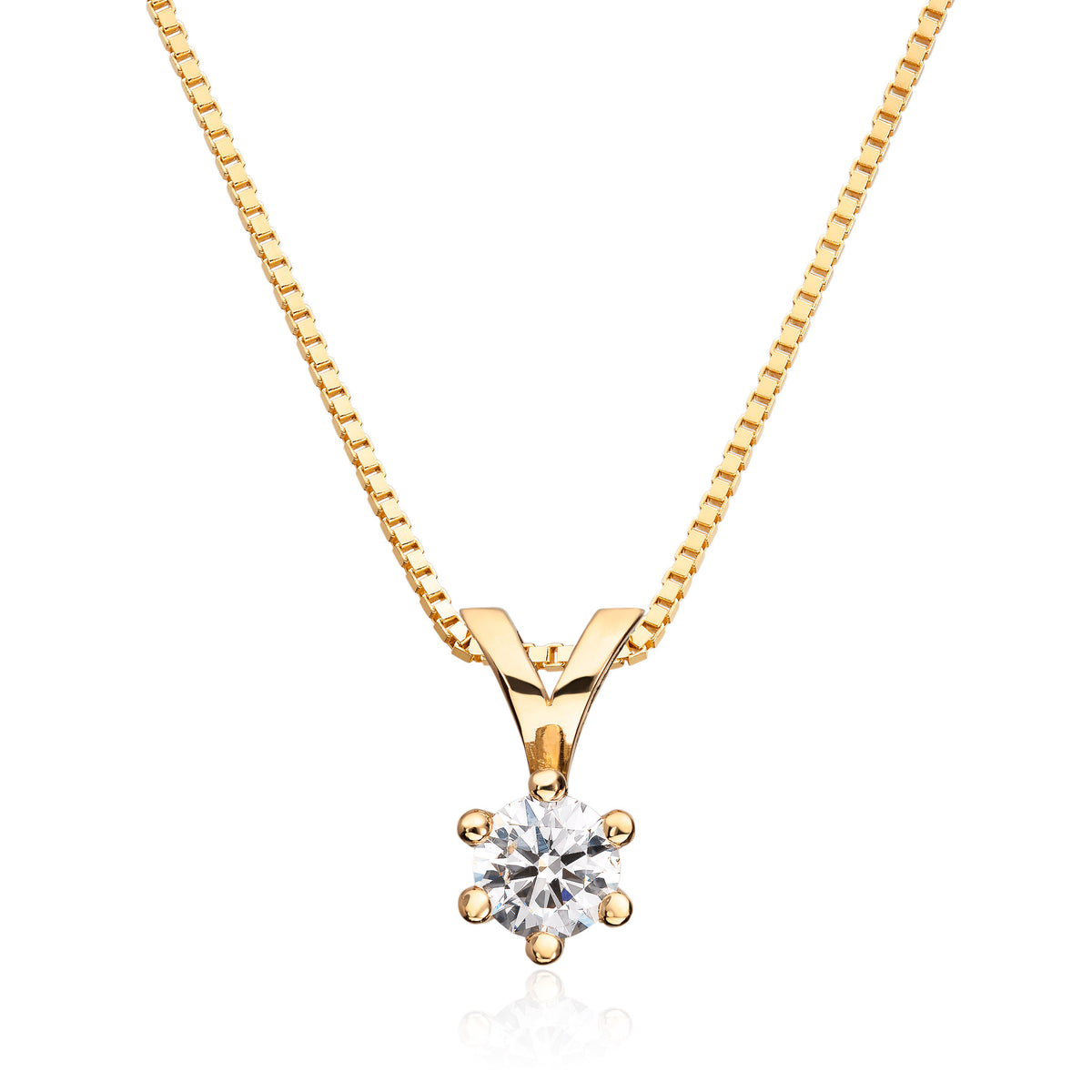 Svolder anheng Margrete i 585 gull med diamant 0,25 ct GTW/VS, bilde 1 av 2