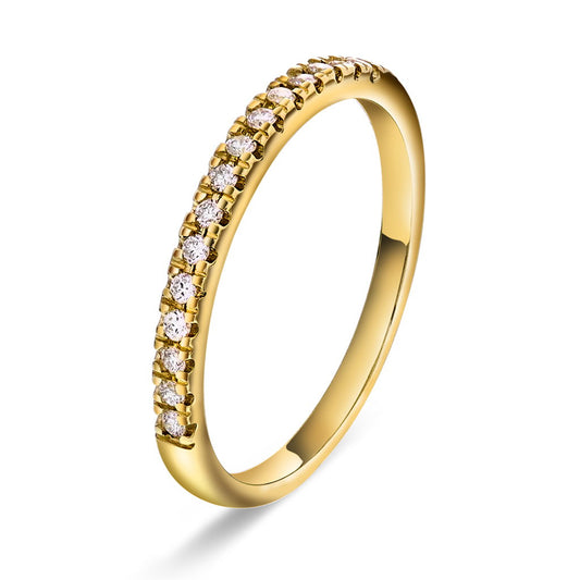 Vida ring i 14 karat gult gull med diamant 0,15 ct