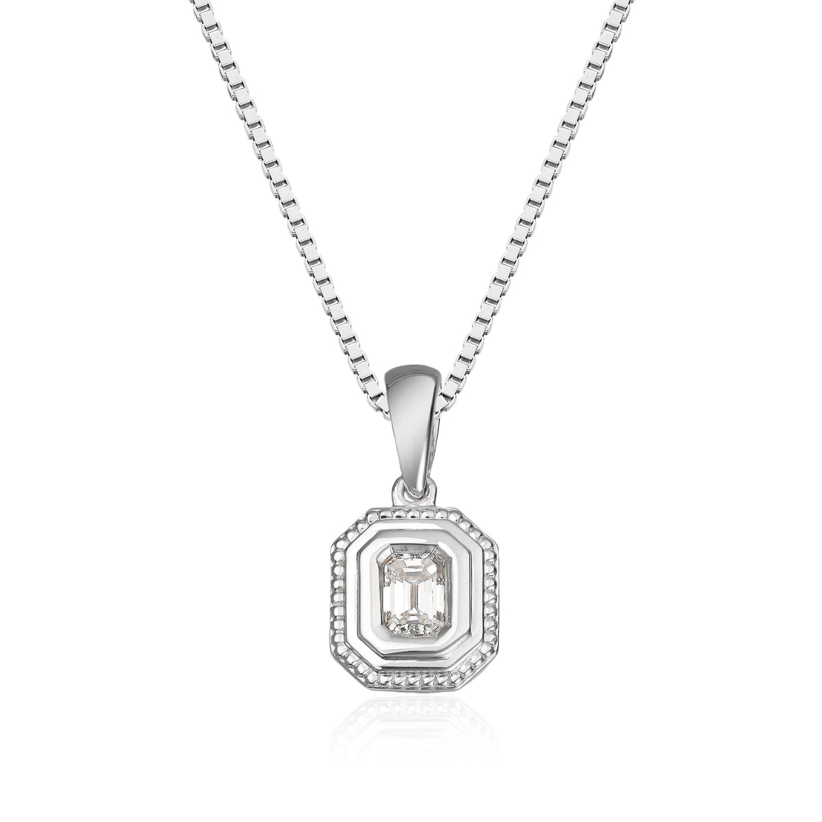 Carmen anheng i 585 hvitt gull med diamant 8,6 mm
