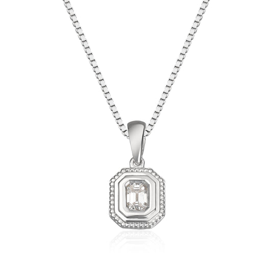 Carmen anheng i 585 hvitt gull med diamant 8,6 mm