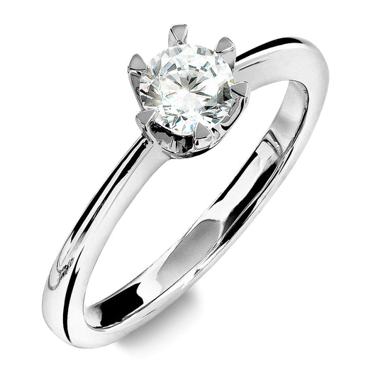 Ring i 925 sølv med zirkonia 5 mm