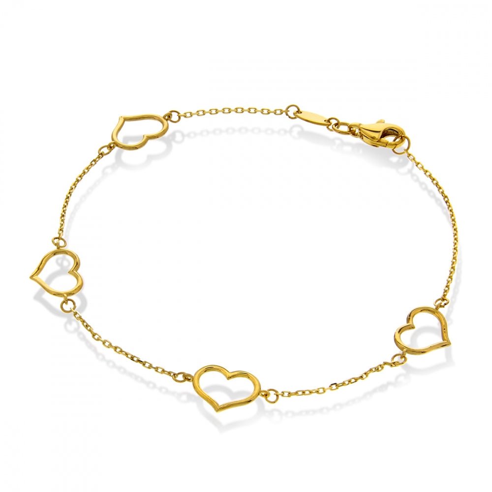 5264 - Gullarmbånd med hjerter - Bjerveur.no5264 - Gullarmbånd med hjerter