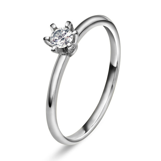 Vida enstens ring i 585 hvitt gull med diamant 0,20 ct, bilde 1 av 3