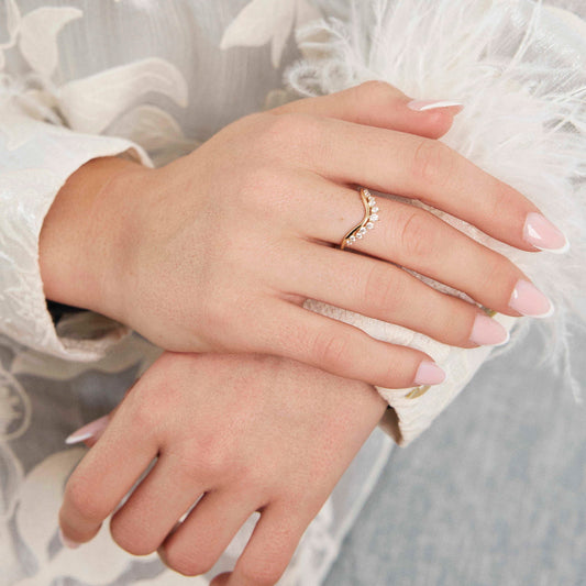 Ring i 14 karat gult gull med zirkonia 1 mm, bilde 2 av 4