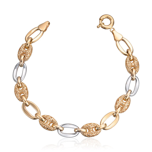 Armbånd i 2 - farget "Old Money" 14K Artikkelnr: 17087 - Bjerveur.noArmbånd i 2 - farget "Old Money" 14K Artikkelnr: 17087