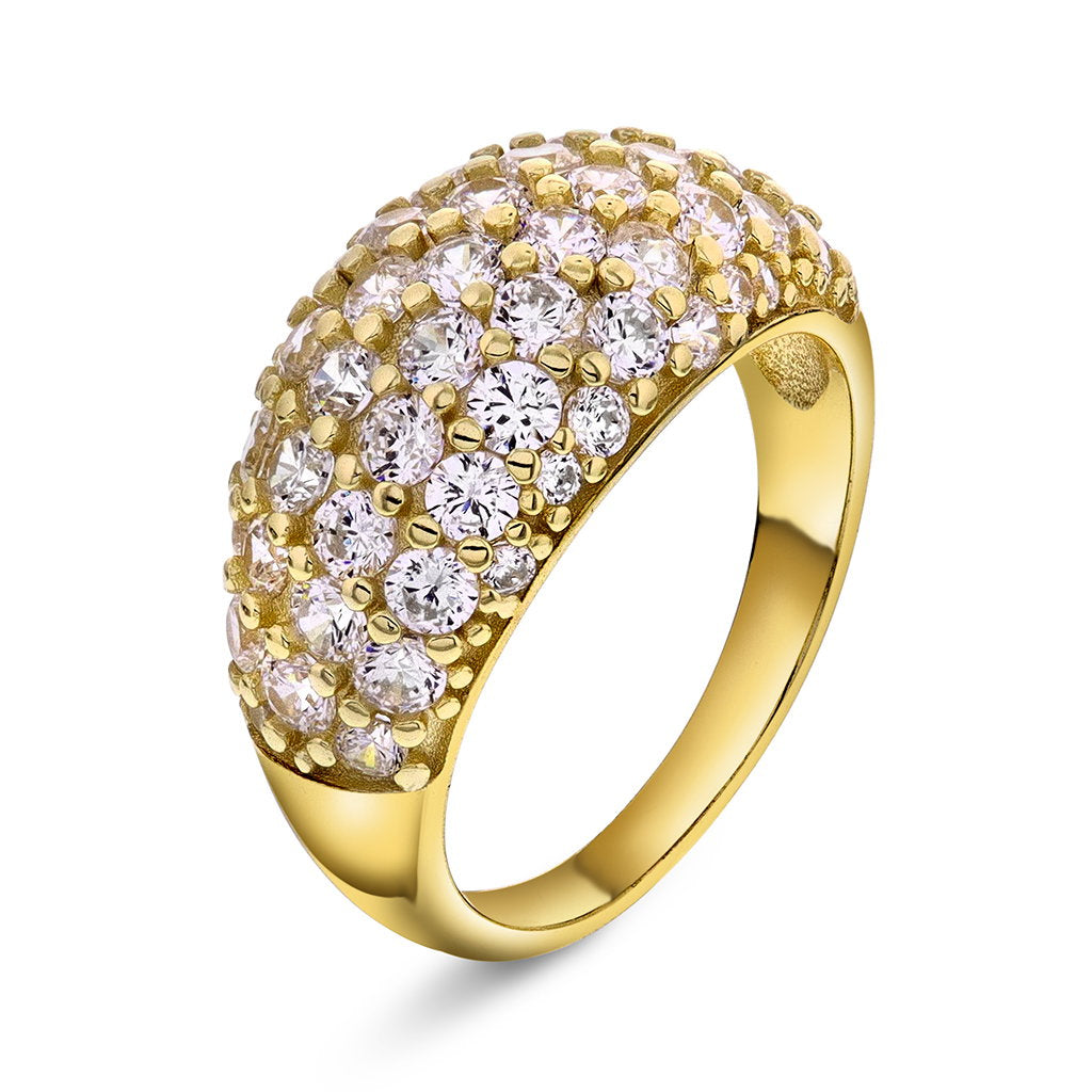 Shine ring i forgylt sølv med zirkonia, bredde 11 mm, bilde 1 av 4