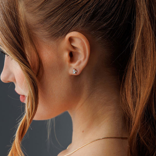 Øredobber i 14 karat gult gull med diamanter 0,44 ct, bilde 2 av 3