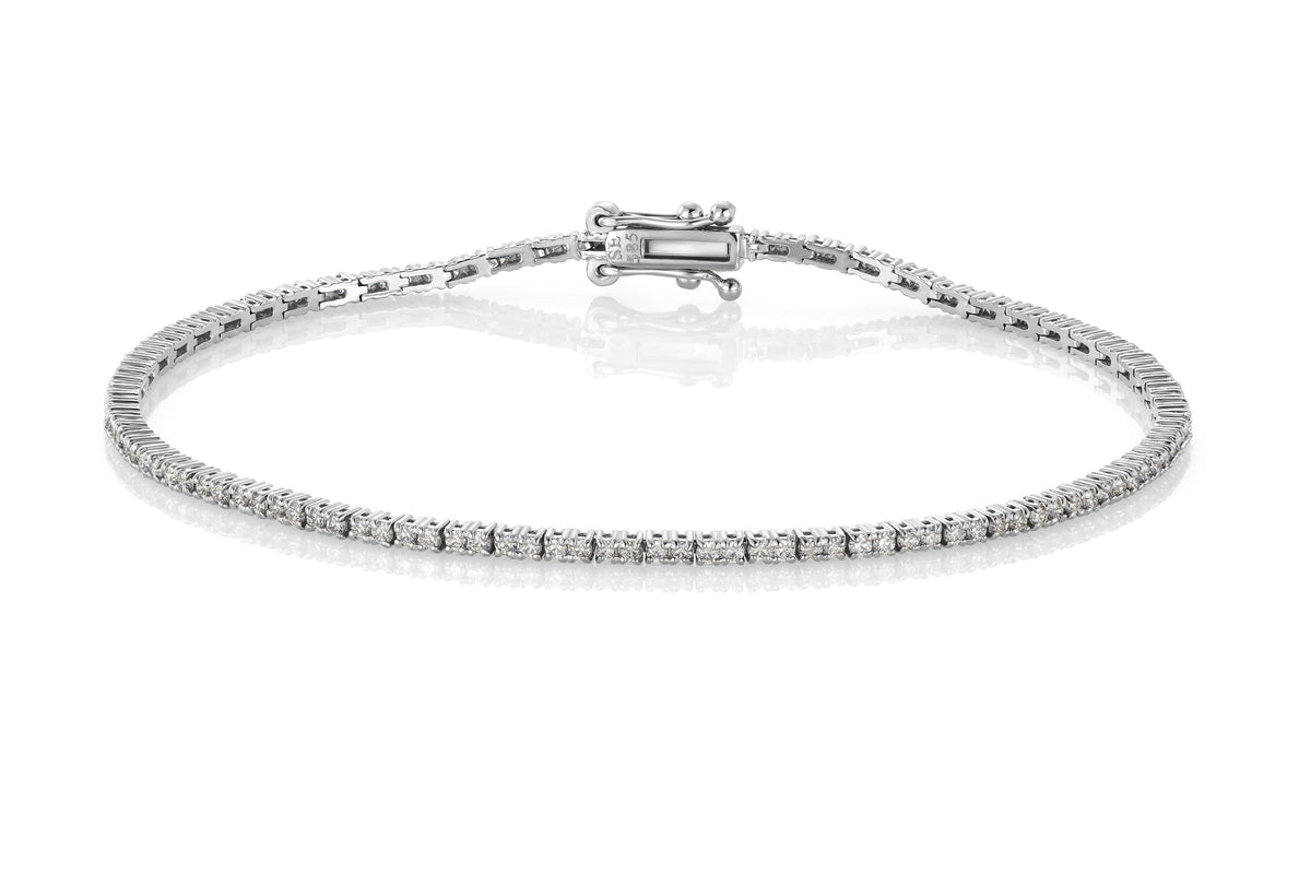 Carmen armbånd i 585 hvitt gull med diamant, tennis 1,5 ct