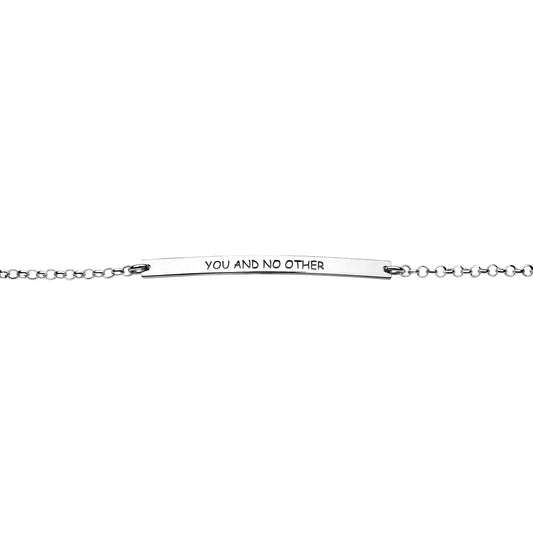 JoyTag armbånd i 925 sølv, rhodinert 19 cm, 3 mm