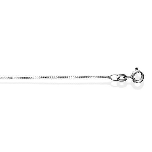 Veneziansk halskjede i 585 hvitt gull 0,8 mm, 50 cm