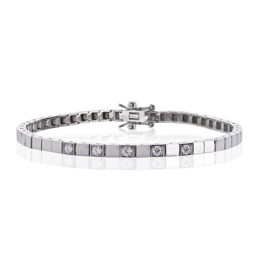 Armbånd i 585 gult gull med diamanter 3,5 mm, 0,35 ct GTW/VS, bilde 1 av 2