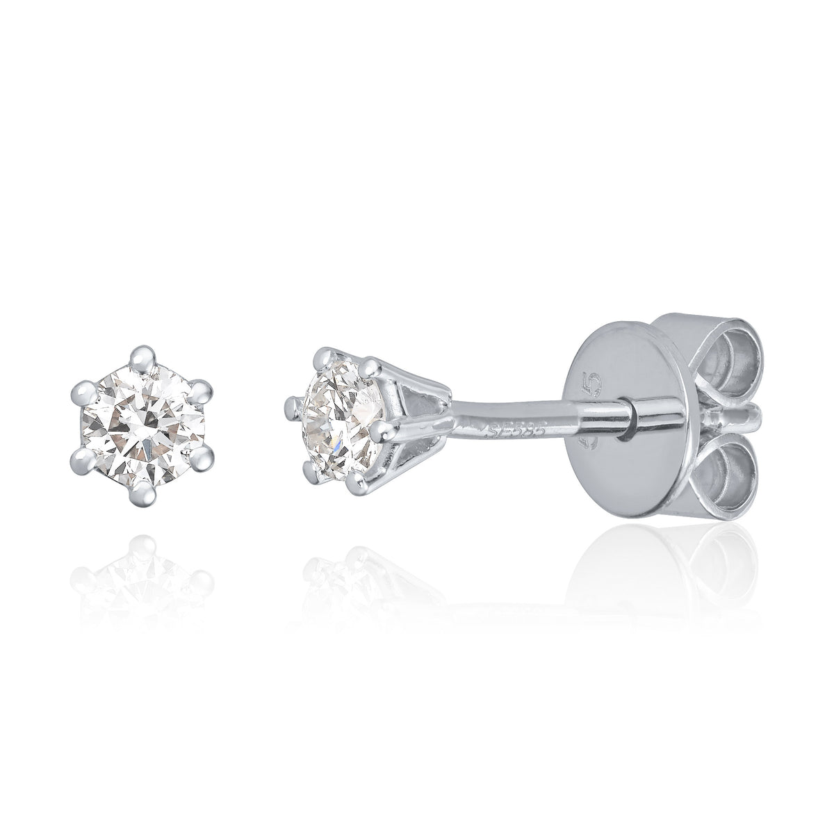 Carmen øredobber i 585 hvitt gull med diamanter 0,2 ct