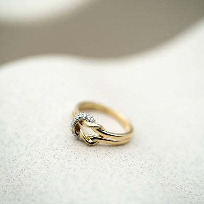 Ring i gull med diamant 0,15 ct, 2 mm bred, bilde 4 av 4