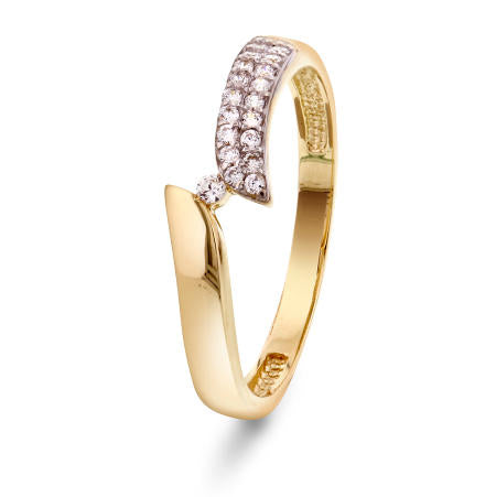 RING I GULL MED ZIRKONIA 56380