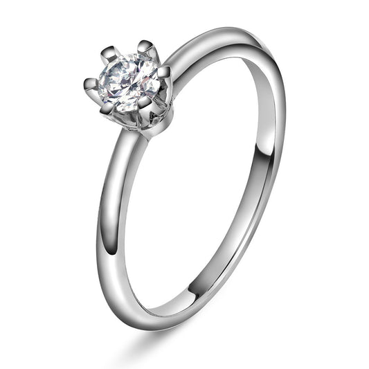 Vida ring i 585 hvitt gull med enstens diamant 0,30 ct, bilde 1 av 5