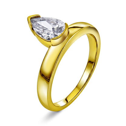 Embrace ring i forgylt sølv med zirkonia, 8 mm, bilde 1 av 3