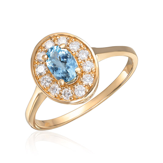 Ring Verona 0,25ct WSI Akvamarin 14K gult gull Artikkelnr: 57441 - Bjerveur.noRing Verona 0,25ct WSI Akvamarin 14K gult gull Artikkelnr: 57441