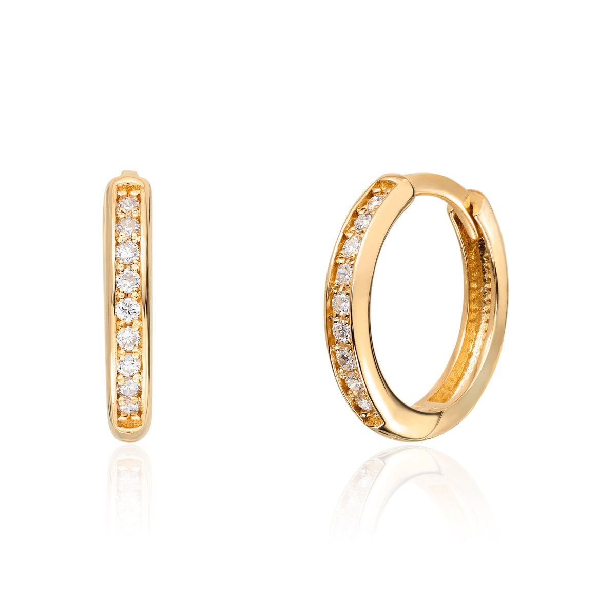 Carmen øredobber i 585 gult gull med diamant 0,11 ct