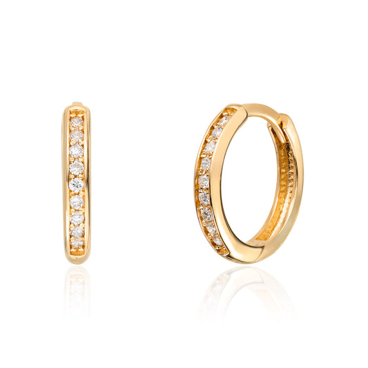 Carmen øredobber i 585 gult gull med diamant 0,11 ct