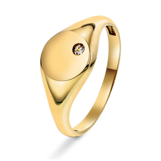 RING I GULL MED ZIRKONIA 59502