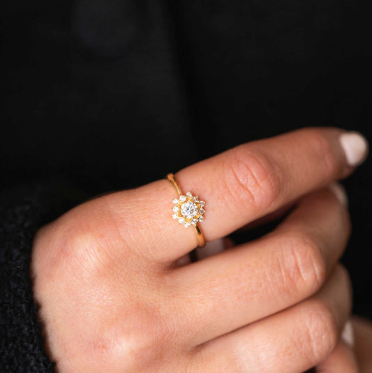 Ring i gull med zirkonia 59722