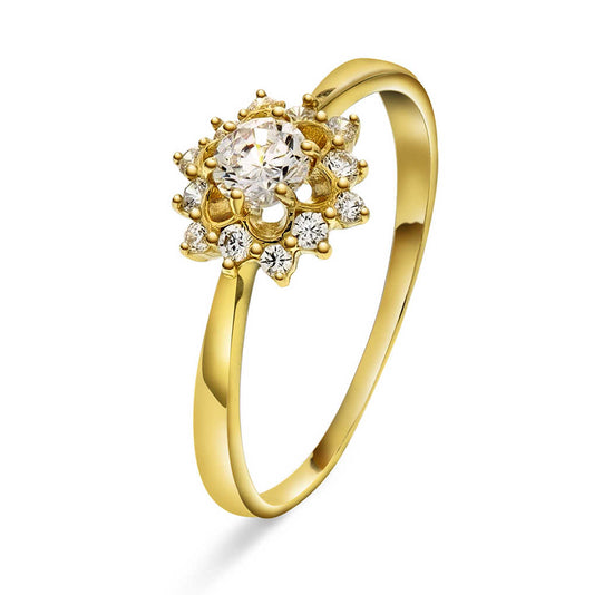 Ring i gull med zirkonia 59722