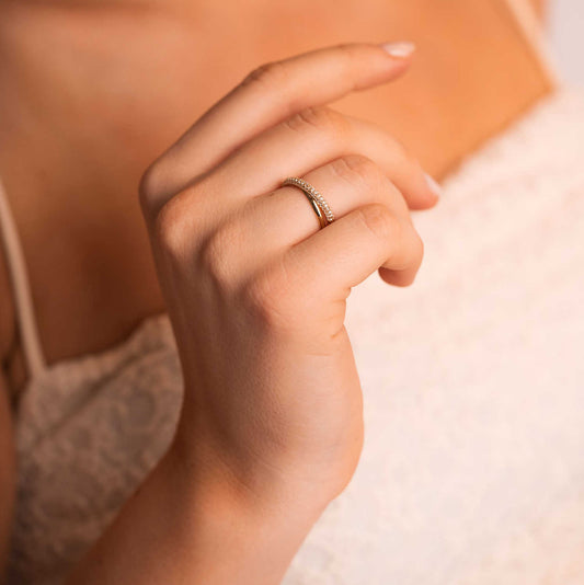 Ring i gull med zirkonia 59786