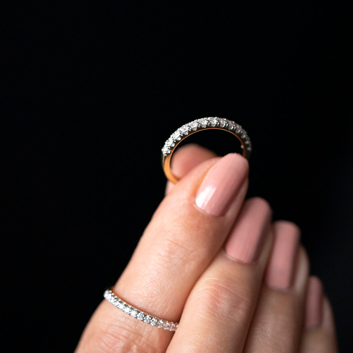 Ring i gult gull med diamant 0,50 ct, bredde 2,7 mm, bilde 2 av 4