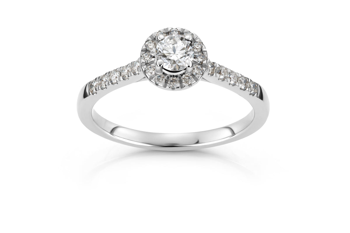 Svolder ring i 585 gull med lab-grown diamanter og rosett, bilde 2 av 2