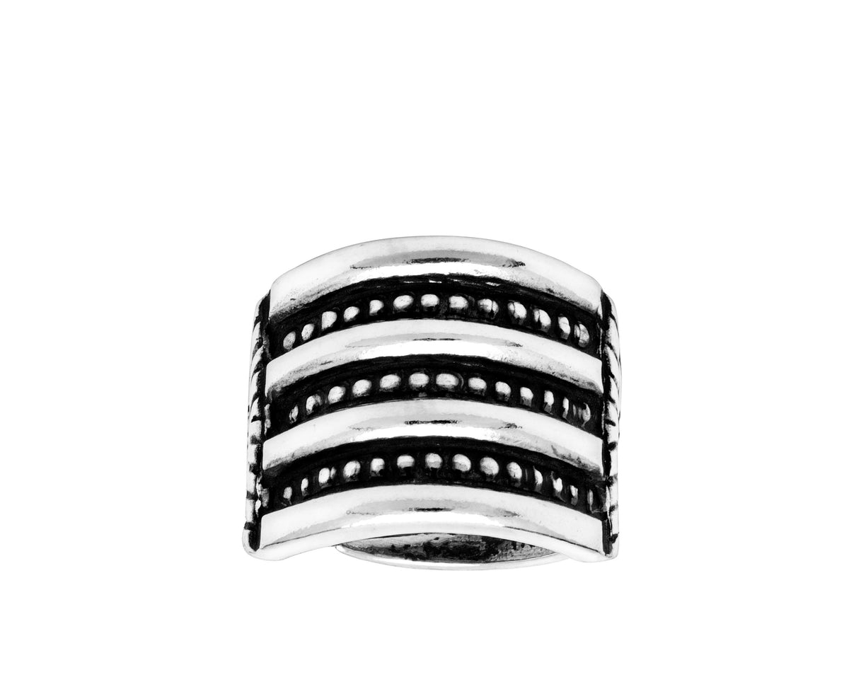 Ring i 925 sølv med folkevandringsmotiv 18 mm bred