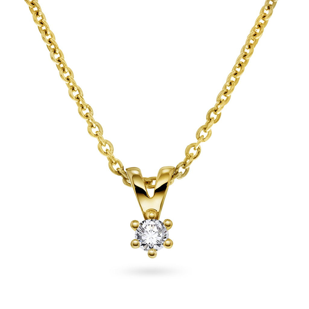 Smykke i 585 gult gull med diamant 0,05 ct til barn, bilde 1 av 3