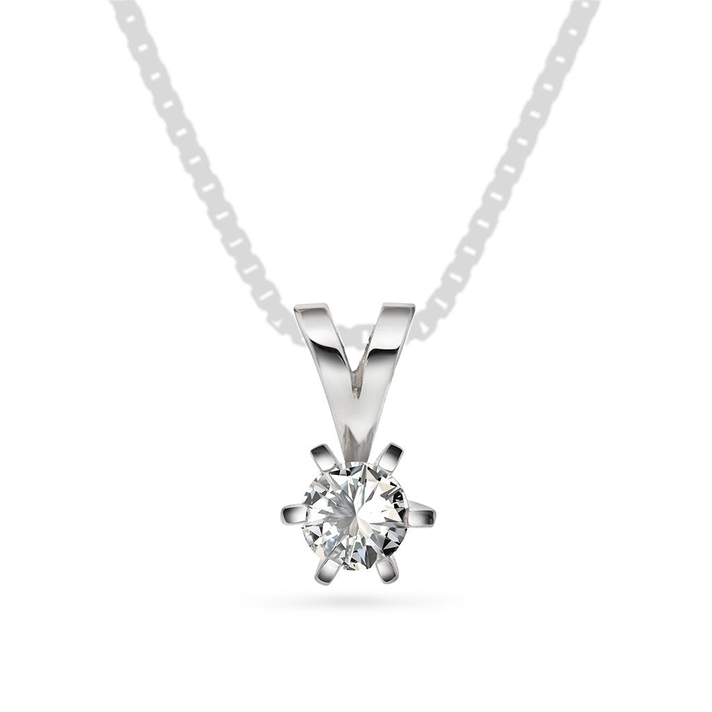 Superstar anheng i hvitt gull med diamant 0,30 ct