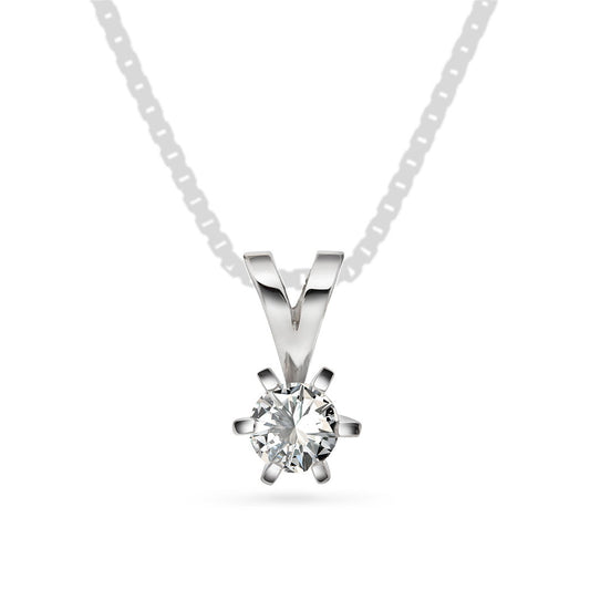 Superstar anheng i hvitt gull med diamant 0,30 ct