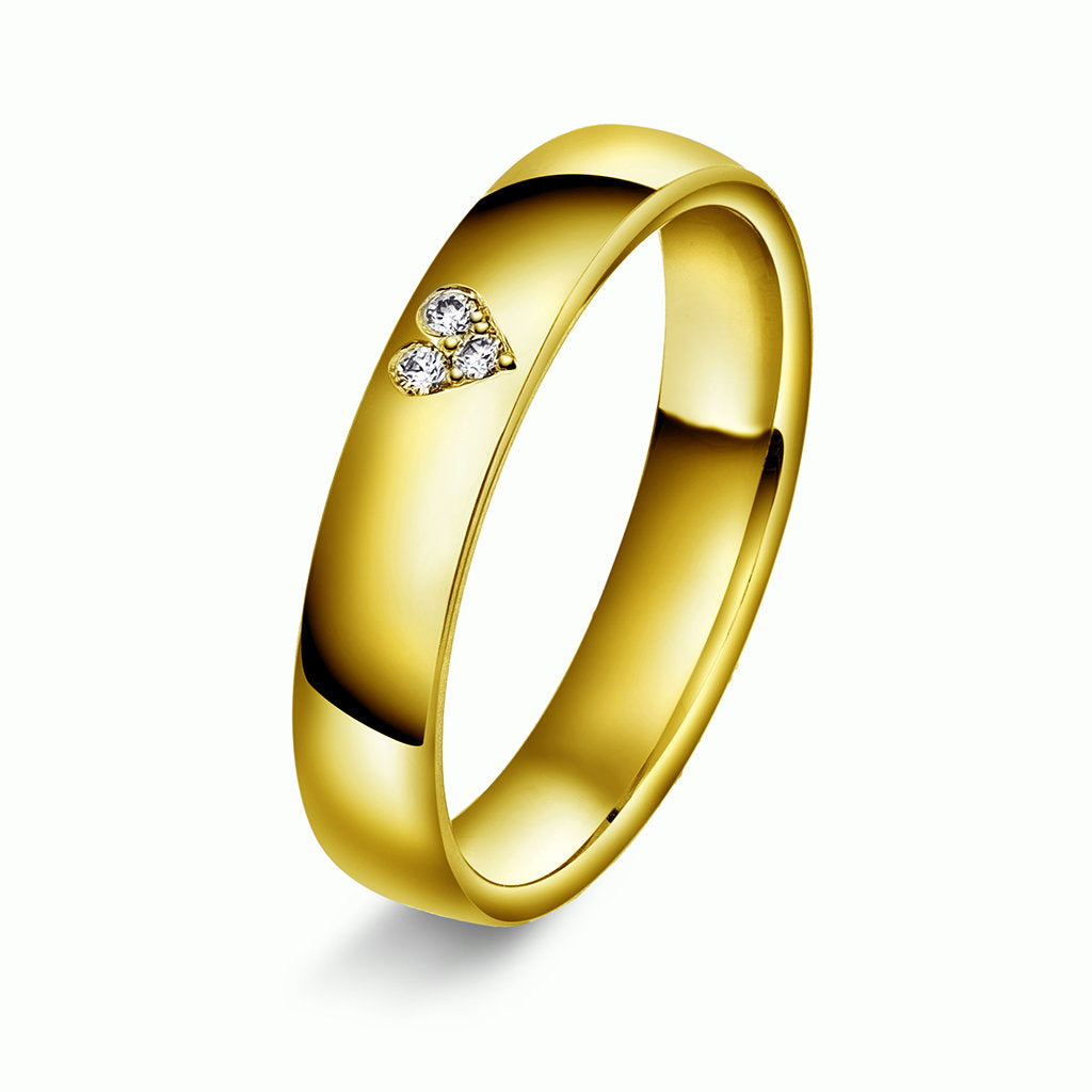 Forever giftering i 14 karat gull med diamant 0,03 ct, 4 mm, bilde 1 av 3